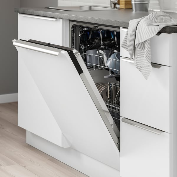 ENHET Kitchen, white/high-gloss white, 163x63.5x222 cm