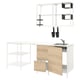 ENHET Kitchen, white/oak effect, 223x63.5x222 cm