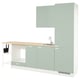 ENHET Kitchen, white/pale grey-green, 266.5x63.5x222.5 cm
