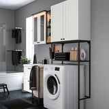 ENHET Laundry, anthracite/white frame, 180x43x204 cm
