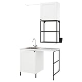 ENHET Laundry, anthracite/white frame, 139x63.5x87.5 cm
