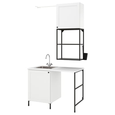 ENHET Laundry, anthracite/white frame, 139x63.5x87.5 cm