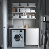 ENHET Laundry, white/high-gloss white, 139x63.5x90.5 cm