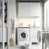 ENHET Laundry, white/white frame, 139x63.5x87.5 cm
