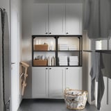 ENHET Storage combination, anthracite/white frame, 120x32x225 cm