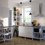 ENHET Storage combination, white/high-gloss white, 123x63.5x207 cm