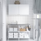 ENHET Storage combination, white/high-gloss white, 123x63.5x207 cm