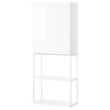 ENHET Storage combination, white/high-gloss white, 60x32x150 cm