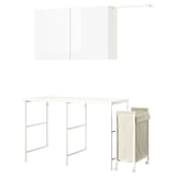 ENHET Storage combination, white/high-gloss white, 139x63.5 cm