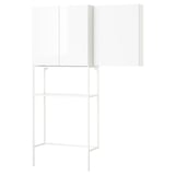 ENHET Storage combination, white/high-gloss white, 140x32x204 cm