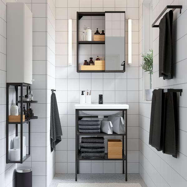 Enhet Tvallen Bathroom Furniture Set Of 9 Anthracite Saljen Tap Ikea