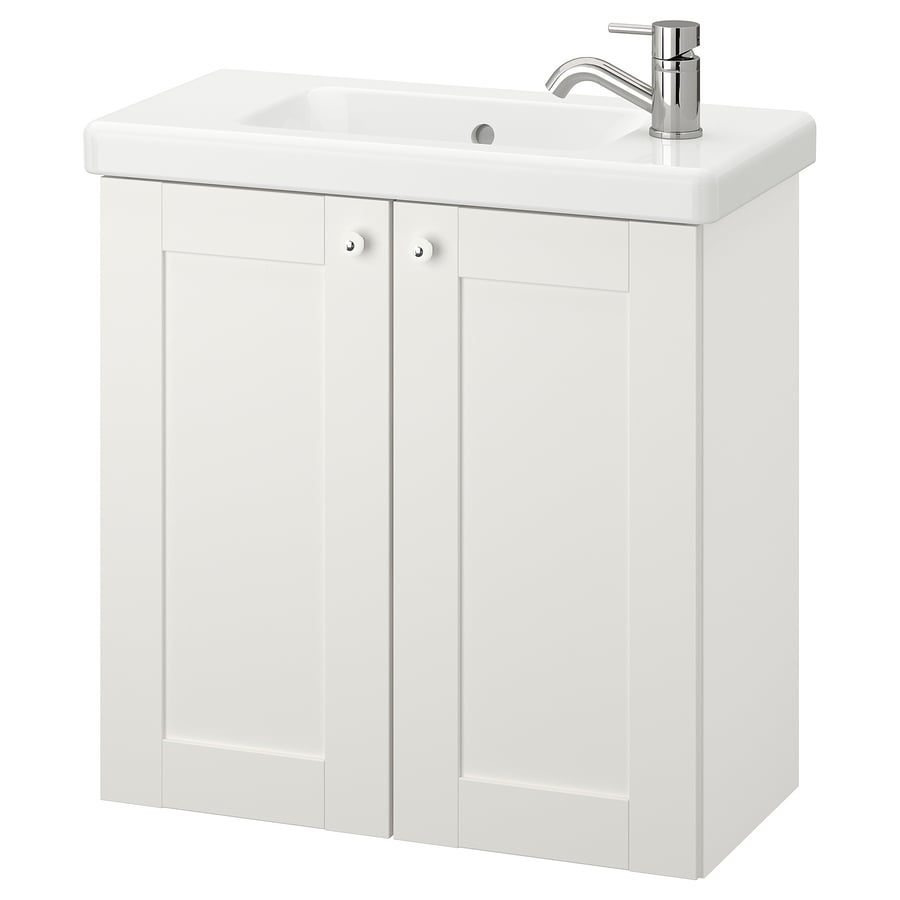 ENHET / TVÄLLEN Washbasin with 2 doors, white frame/white