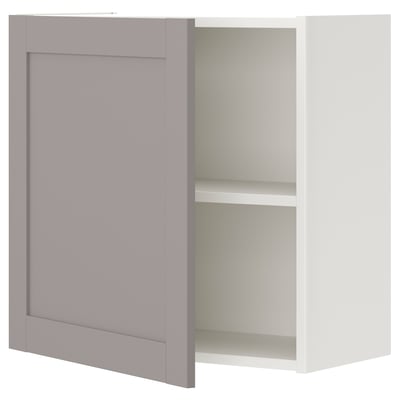 ENHET Wall cb w 1 shlf/door, white/grey frame, 60x32x60 cm