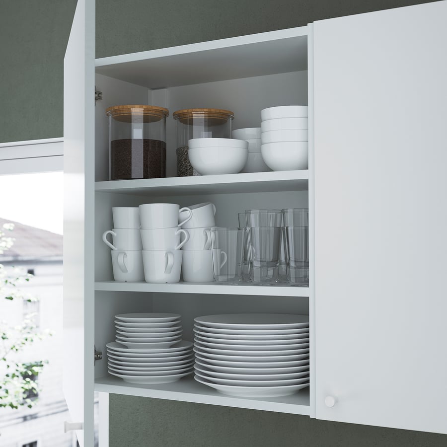 ENHET wall cabinet with 2 shelves, white, 40x30x75 cm - IKEA UK