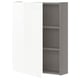 ENHET Wall cb w 2 shlvs/door, grey/high-gloss white, 60x17x75 cm