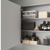 ENHET Wall cb w 2 shlvs/door, grey/high-gloss white, 60x17x75 cm