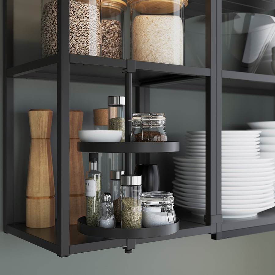 ENHET wall frame with shelves, anthracite, 60x30x75 cm - IKEA UK