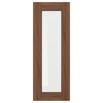 ENKÖPING Glass door, brown walnut effect, 30x80 cm