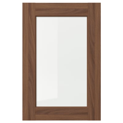 ENKÖPING Glass door, brown walnut effect, 40x60 cm