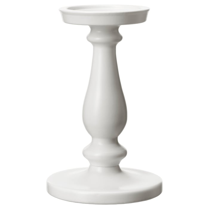 ERSÄTTA block candle holder, white, 21 cm IKEA