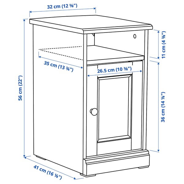 Illustration with measurements for the product: FÅGELFJÄLLET.