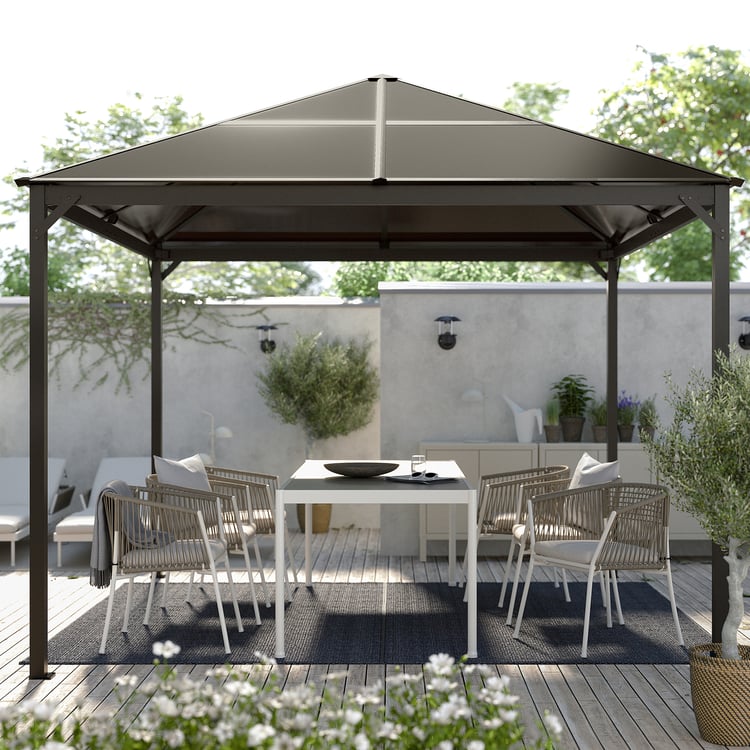 FÅGELÖN gazebo, black, 300x300 cm IKEA