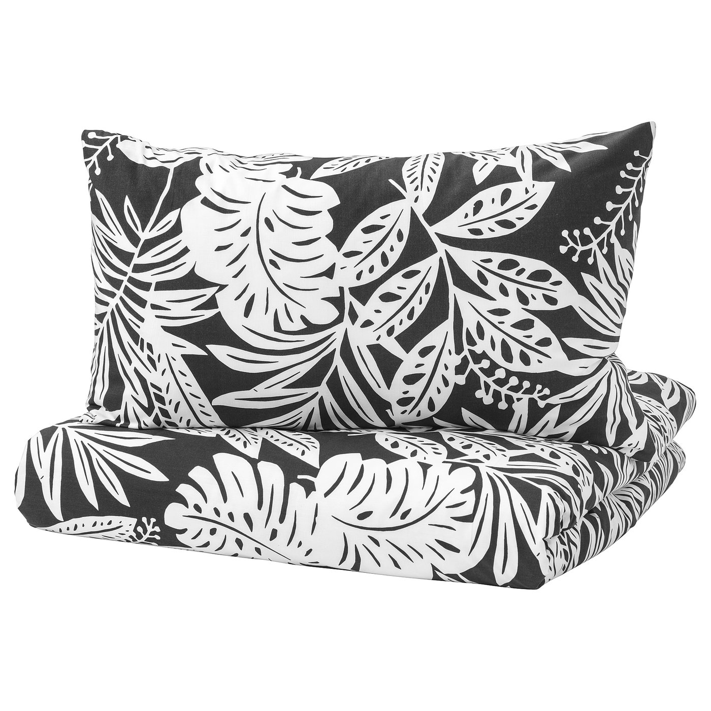 FAGERGINST Quilt cover and 2 pillowcases Grey/white 200 x 200/50 x 80