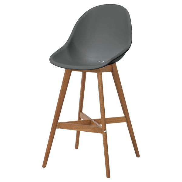 FANBYN grey, Bar stool with backrest IKEA