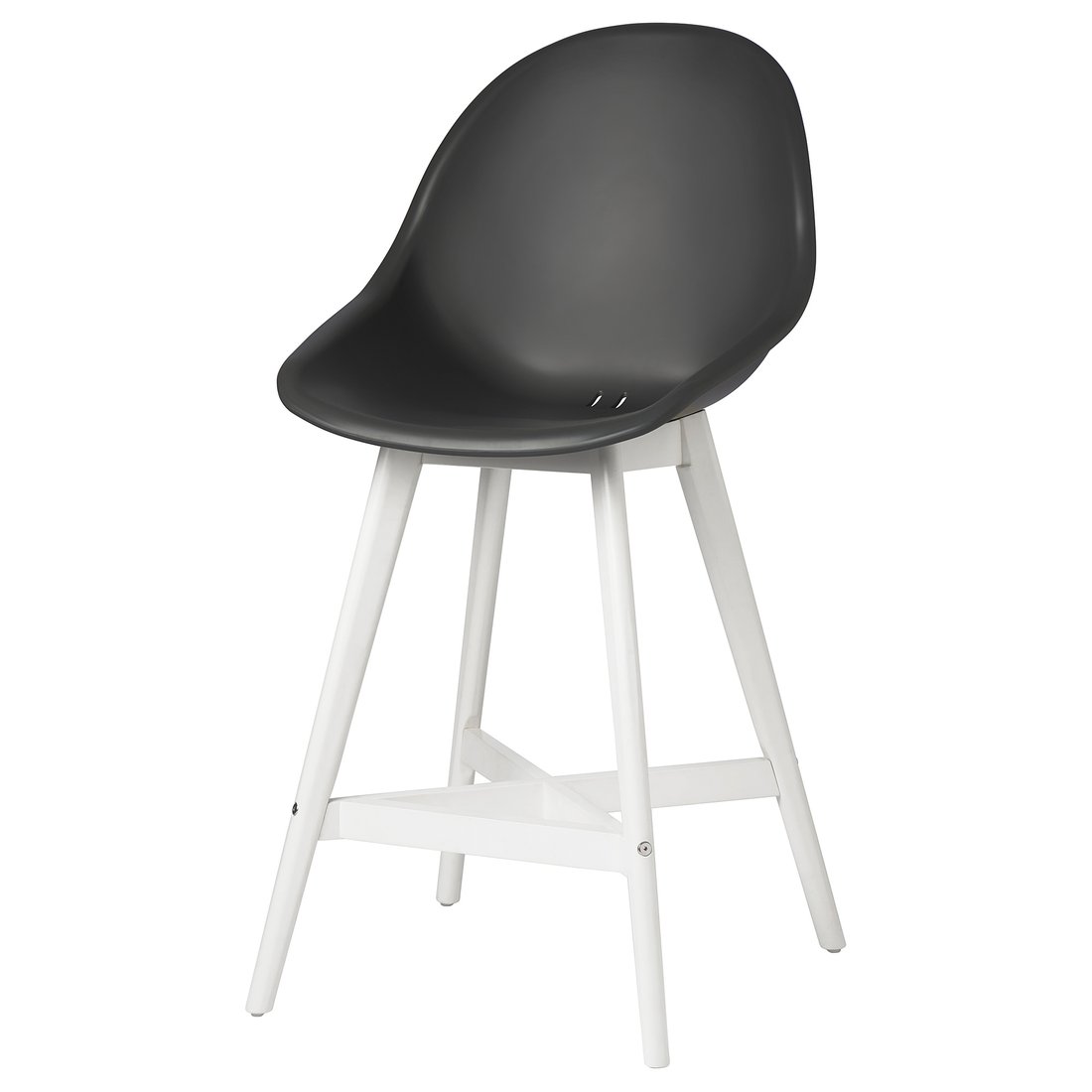 FANBYN grey, white, Bar stool with backrest, in/outdoor, 64 cm IKEA