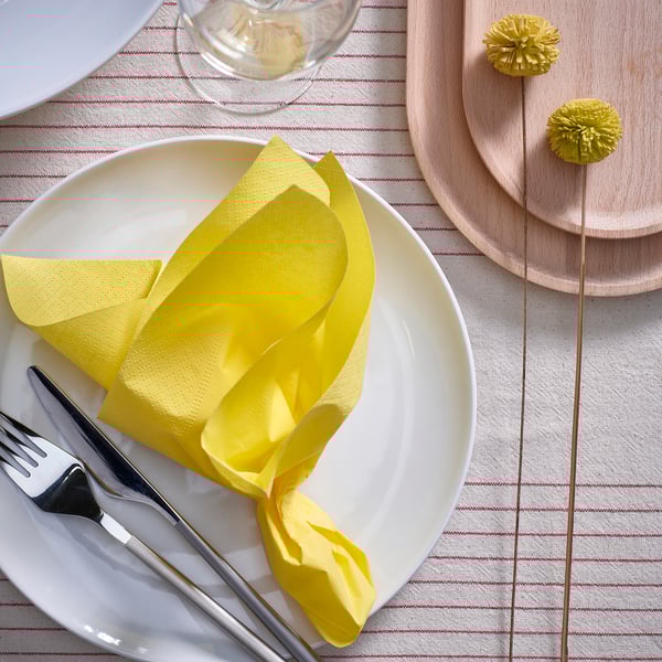 FANTASTISK Paper napkin, yellow, 40x40 cm