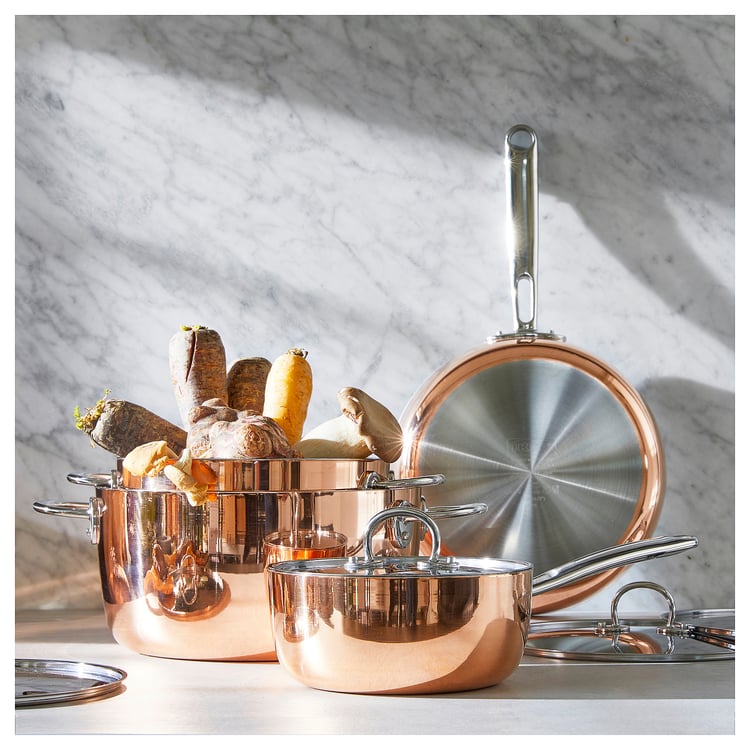 FINMAT pot with lid, copper/stainless steel, 3 l IKEA