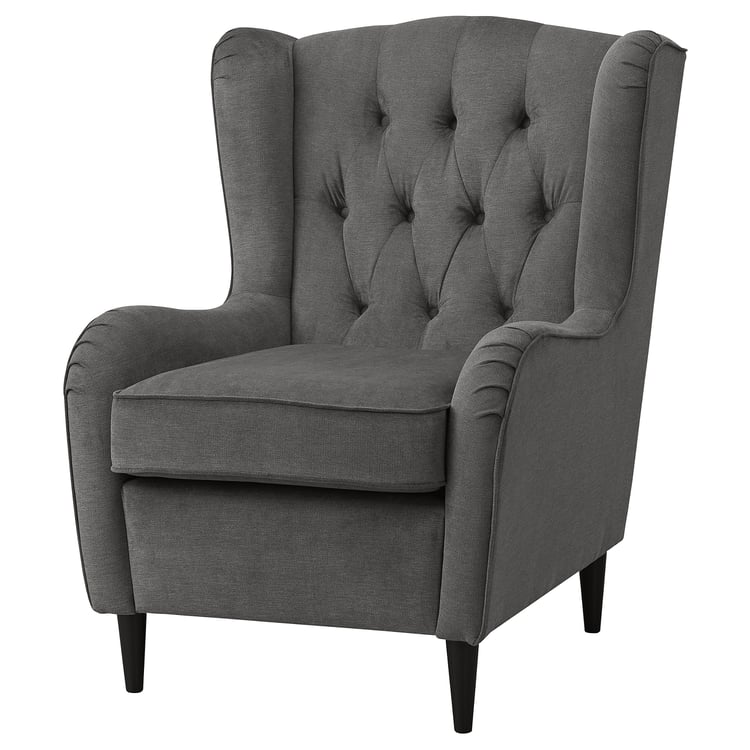 FLÄCKEBO Wing chair, grey IKEA