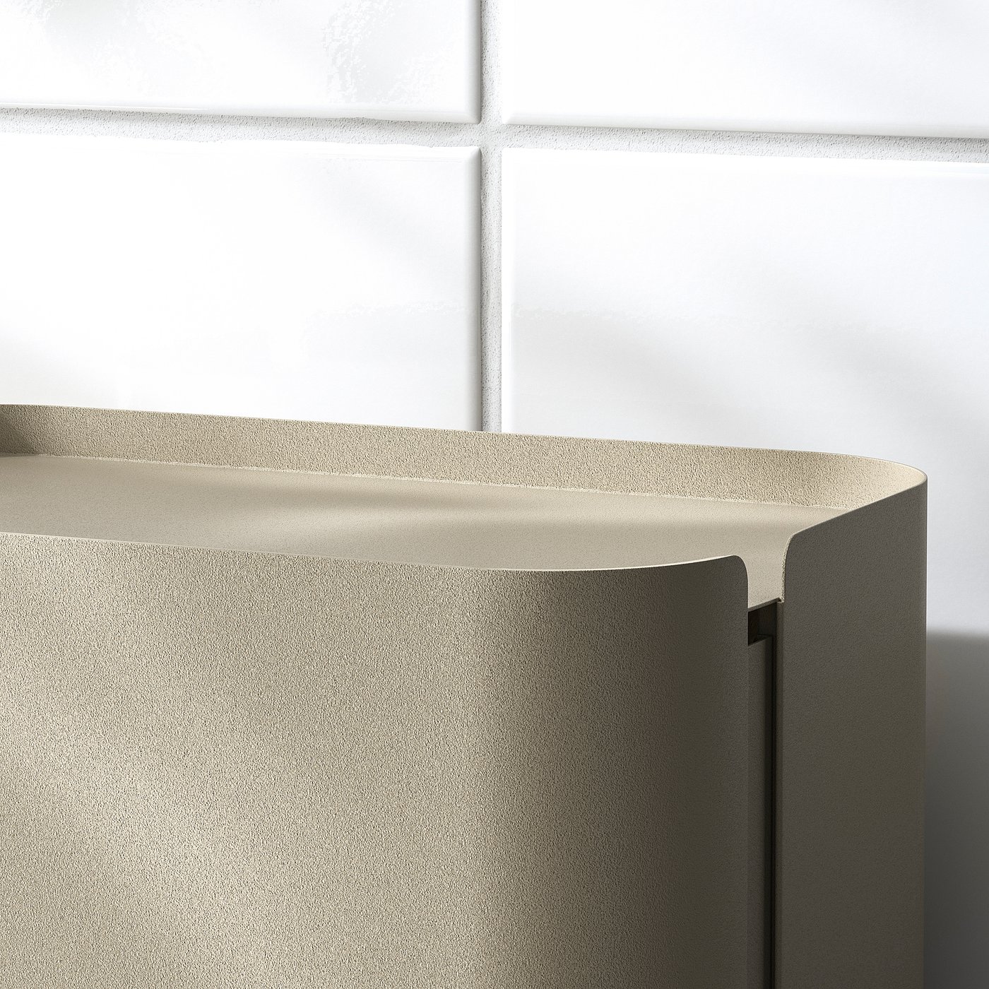 FLORSJÖN Waste bin, beige, 3 l