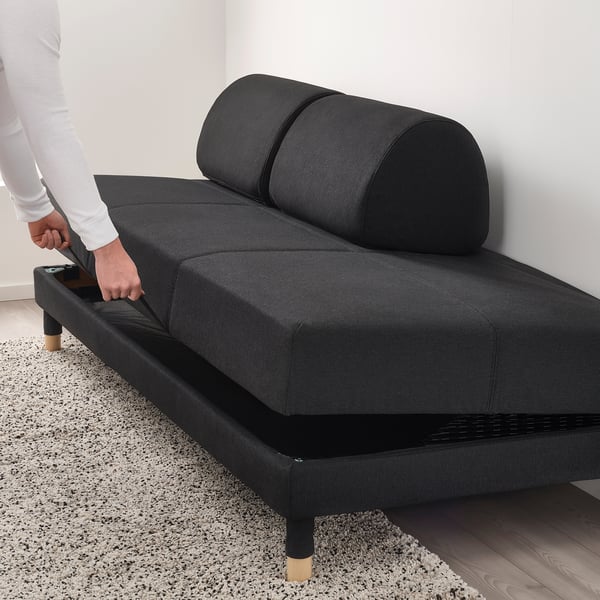 FLOTTEBO Vissle dark grey, Sofa-bed, 90 cm - IKEA