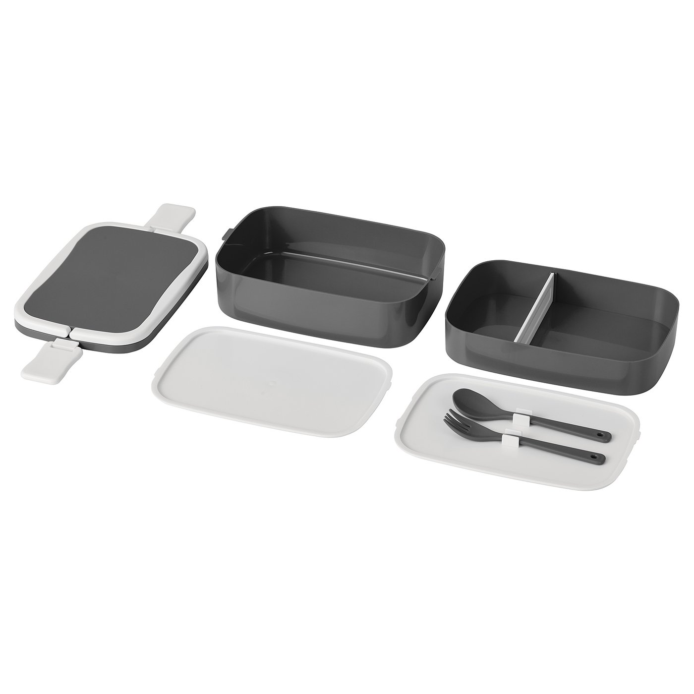 FLOTTIG Lunch box Grey/white 21 x 13 x 10 cm IKEA