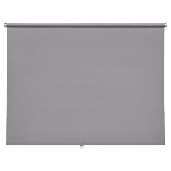 Grey roller blind, FÖNSTERBLAD, cordless, circular pattern, polyester.