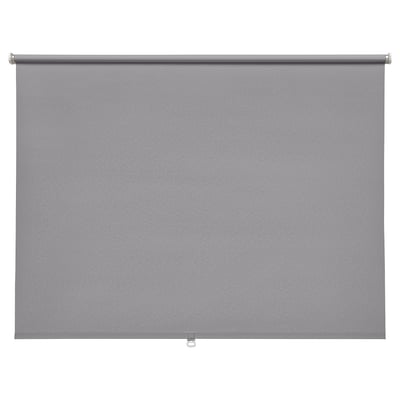 Grey roller blind, FÖNSTERBLAD, cordless, circular pattern, polyester.