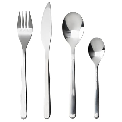 FINSKUREN Travel flatware with case, stainless steel/black - IKEA