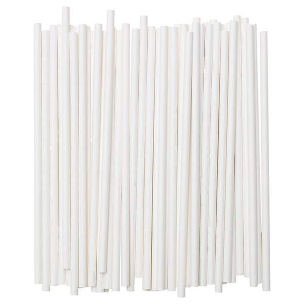 FÖRNYANDE Drinking straw - paper/white