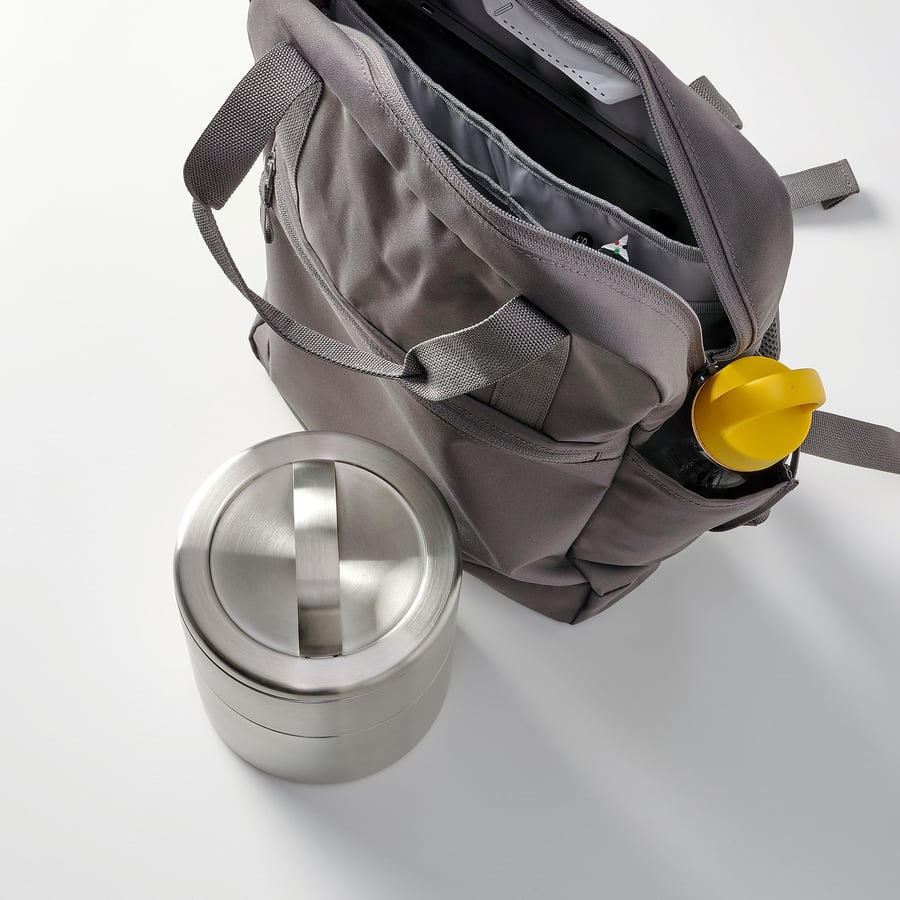 FÖRSKAFFA Insulated tiffin box, 2 tiers, stainless steel IKEA