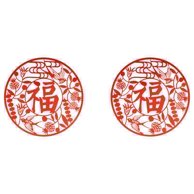FÖSSTA Window decoration, red, 31 cm