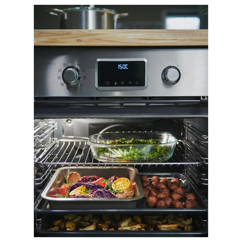FORNEBY fan oven with direct steam, stainless steel colour IKEA