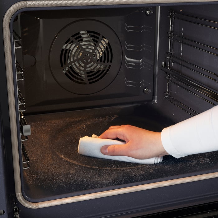 FORNEBY fan oven with direct steam, pyrolytic oven, black IKEA