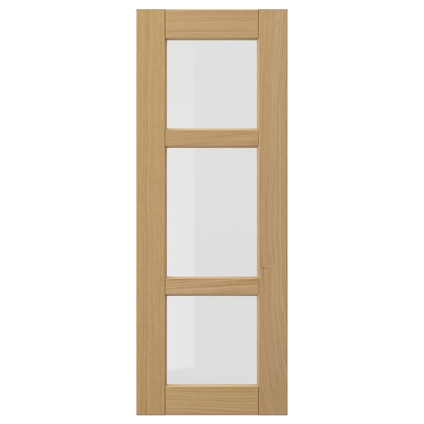 FORSBACKA Glass door, oak, 30x80 cm