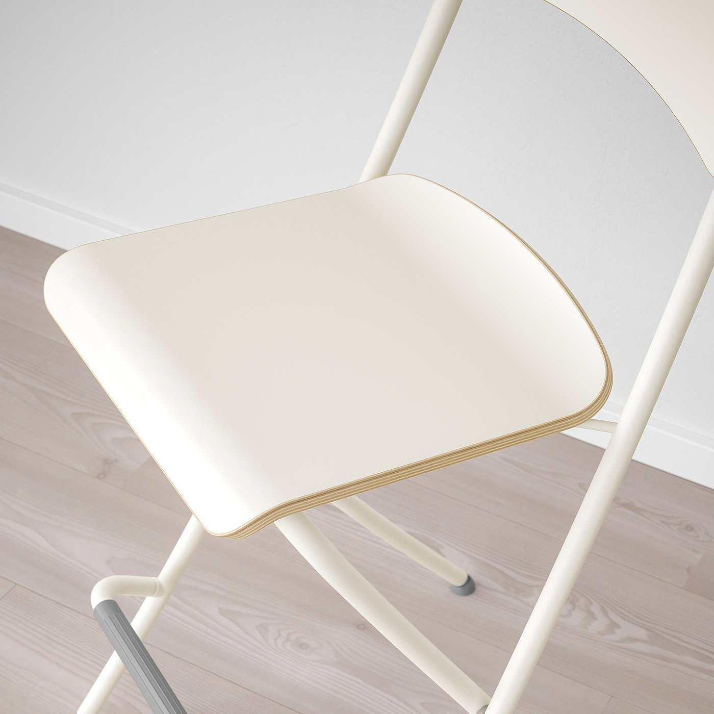 FRANKLIN bar stool with backrest, foldable, white, Width: 50 cm