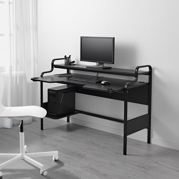 FREDDE gaming desk, black, 140x74x73 cm IKEA