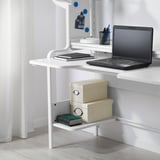 FREDDE Gaming desk, white, 140/185x74x146 cm