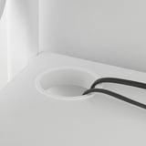 FREDDE Gaming desk, white, 140/185x74x146 cm