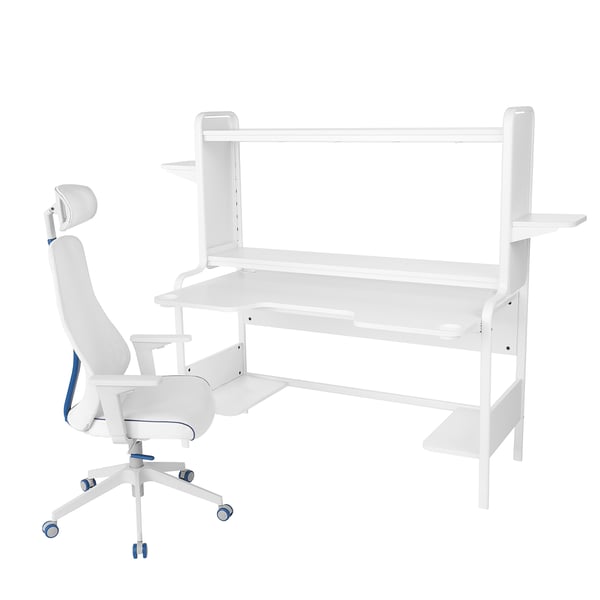 FREDDE / MATCHSPEL Gaming desk and chair, white