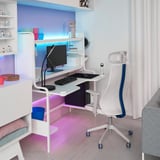 FREDDE / MATCHSPEL Gaming desk and chair, white